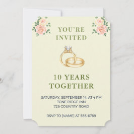 10th Wedding Anniversary Invitation | Elegant Ring Einladung