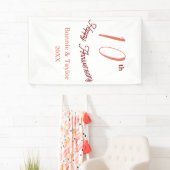 10th wedding anniversary peach pastel name retro b banner (Insitu)