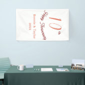 10th wedding anniversary peach pastel name retro b banner (Messeveranstaltung)