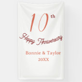 10th wedding anniversary peach pastel name retro b banner (Vertikal)