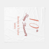 10th wedding anniversary peach pastel name retro b fleecedecke (Vorderseite (Horizontal))