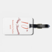 10th wedding anniversary peach pastel name retro b gepäckanhänger (Rückseite horizontal)