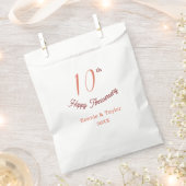 10th wedding anniversary peach pastel name retro b geschenktütchen (Ausgeschnitten)