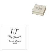 10th wedding anniversary peach pastel name retro b gummistempel (Stempel)