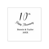 10th wedding anniversary peach pastel name retro b gummistempel (Prägung)