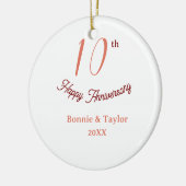 10th wedding anniversary peach pastel name retro b keramik ornament (Links)