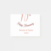 10th wedding anniversary peach pastel name retro b post-it klebezettel (Vorderseite)
