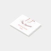 10th wedding anniversary peach pastel name retro b post-it klebezettel (angewinkelt)