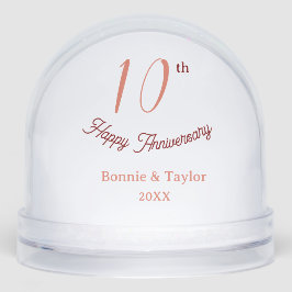 10th wedding anniversary peach pastel name retro b schneekugeln