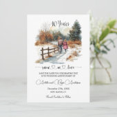 10th Wedding Anniversary Winter Landscape Romantic Save The Date (Stehend Vorderseite)