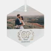 10th Year Anniversary Foto Gift for Pärchen Ornament Aus Glas (Rückseite)