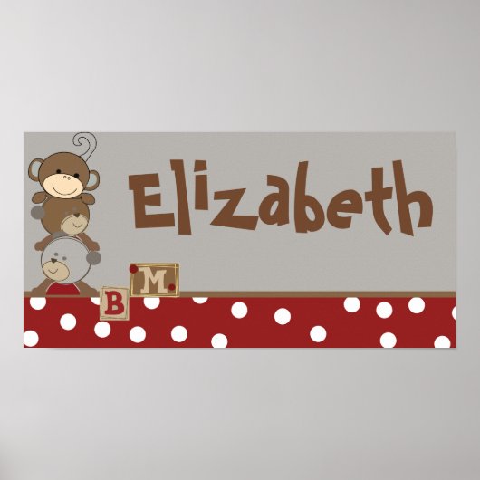 10x20 Kinderzimmer Art Name Print Cocalos Tasten Poster (Vorne)