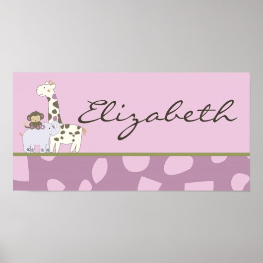 10x20 Kinderzimmer Art Name Print Jacana Girl Jung Poster (Vorne)