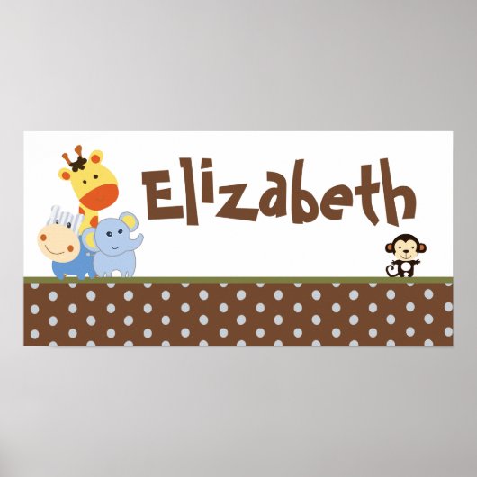 10x20 Kinderzimmer Art Name Print Jungle Play Poster (Vorne)