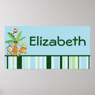 10x20 Kinderzimmer Kunstname Print Regenwald Dschu Poster