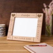 10x8 BEST Opa je Großkinder Namen Geätzte Rahmen (Links)