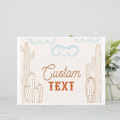 10x8 Editierbares Cowboy-Party-Zeichen (Stehend Vorderseite)