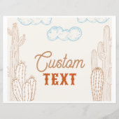 10x8 Editierbares Cowboy-Party-Zeichen (Vorderseite)