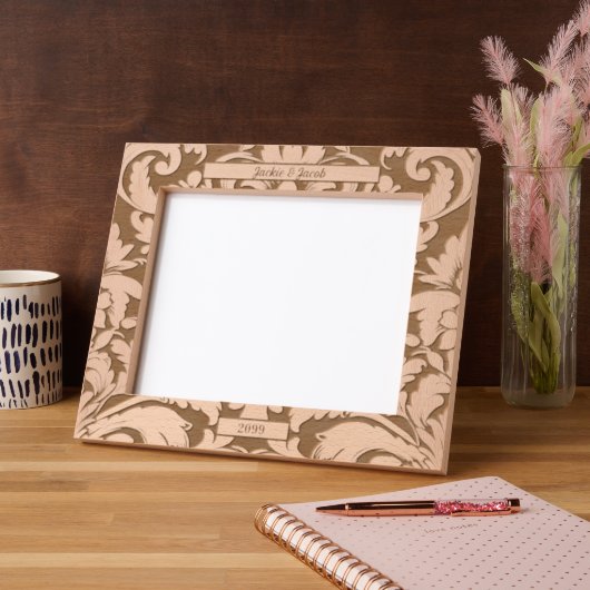 10x8 fette botanische Blätter mit benutzerdefinier Geätzte Rahmen (Links)