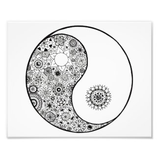 10x8 Schöne Hand Illustriert Yin Yang Art Fotodruck