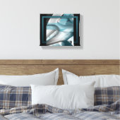 10x8" Trend Abstrakt Art Leinwand Schwarz-weiß Blu (Insitu (Schlafzimmer))