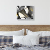 10x8" Trend Abstrakt Art Leinwand Schwarz-weiß Gol (Insitu (Schlafzimmer))