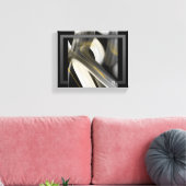 10x8" Trend Abstrakt Art Leinwand Schwarz-weiß Gol (Insitu (Wohnzimmer))
