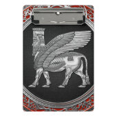 [110] Assyrian Winged Bull - Silver Lamassu Mini Klemmbrett (Vorderseite)