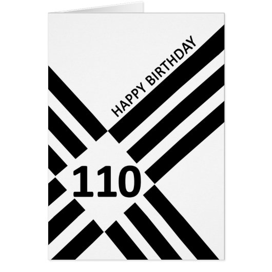 110. Diagonal Black Line Design Geburtstag (Vorne)