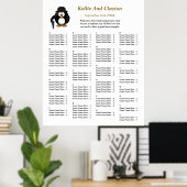 110 Funny Pinguin Greeter Wedding Seating Chart Poster (Heimbüro)