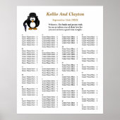 110 Funny Pinguin Greeter Wedding Seating Chart Poster (Vorne)