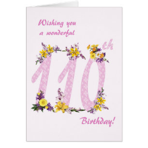 110. Geburtstag Blume Dekorierte Zahlen