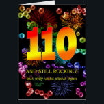 110. Geburtstag noch rocken<br><div class="desc">Feiern Sie einen 110. Geburtstag mit einer lustigen Karte. Noch rockig,  aber nur bis 21 Uhr hat ein Ring der Wahrheit,  dass ein Lachen geben wird. Eine großartige Geburtstagskarte für den alternden Rocker in Ihrem Leben.</div>