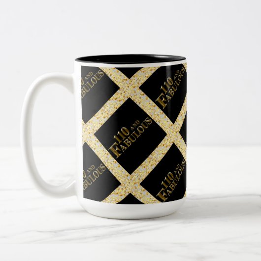 110 Geburtstag Zweifarbige Tasse (Links)