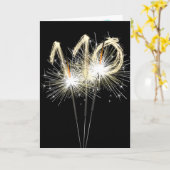 110. Geburtstagsparkler auf schwarz Karte (Gelbe Blume)