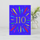 110. Geburtstagsparty Einladung Explosion (Stehend Vorderseite)