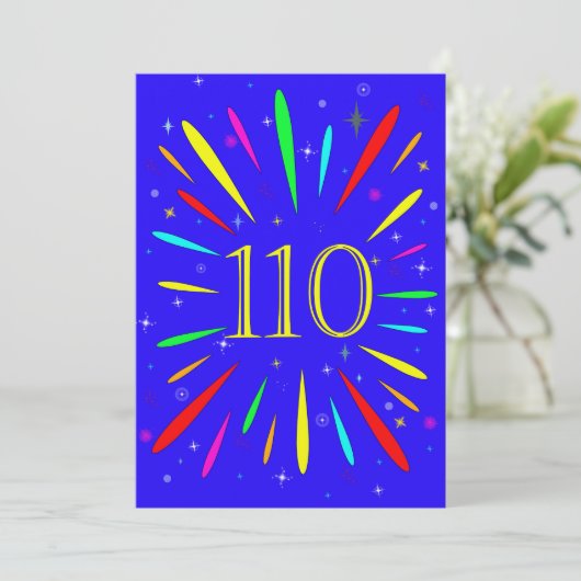 110. Geburtstagsparty Einladung Explosion (Stehend Vorderseite)