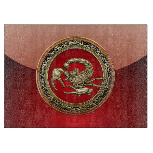 [110] Heiliger Goldener Skorpion auf Rot Schneidebrett (Vorderseite)