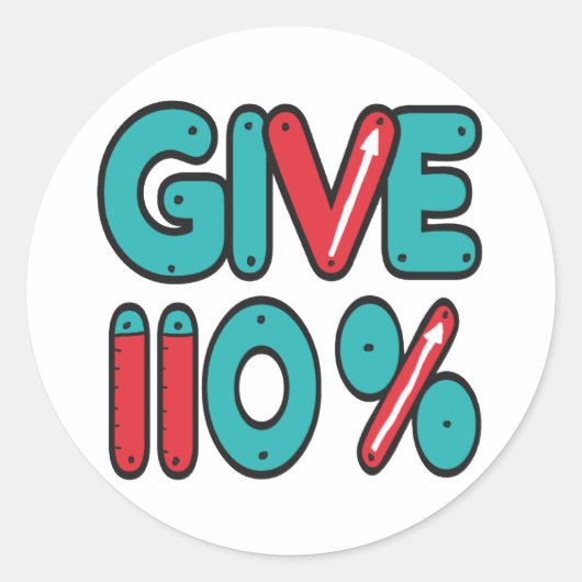 110 % maximale Belastung Runder Aufkleber (Vorderseite)