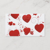 110 rote Herzformen Wirbel Flügel Schmetterlinge Visitenkarte (Rückseite)