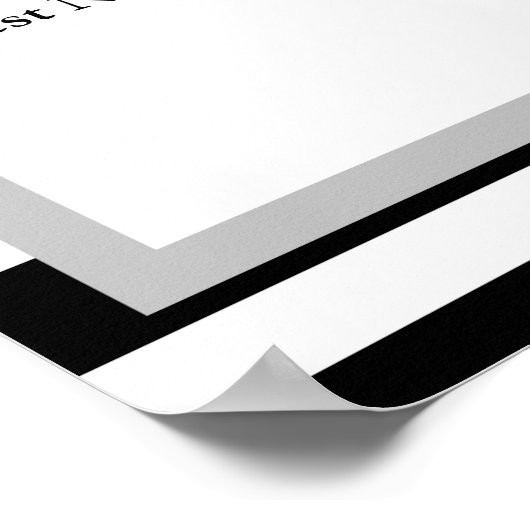 110 Schwarz/Weiß Streifen Hochzeitstabelle Poster (Ecke)