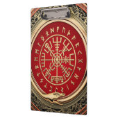 [110] Vegvisir - Viking Gold Magic Runic Compass Klemmbrett (Links)