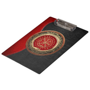 [110] Vegvisir - Viking Gold Magic Runic Compass Klemmbrett