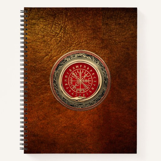 [110] Vegvisir - Viking Gold Magic Runic Compass Notizblock (Vorderseite)