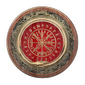 [110] Vegvisir - Viking Gold Magic Runic Compass Schneidebrett (Vorderseite)