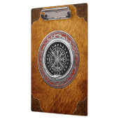 [110] Vegvisir - Viking Silver Magic Runic Compass Klemmbrett (Links)