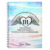 111 Angel Number Dankbarkeit Journal Notizblock (Vorderseite)