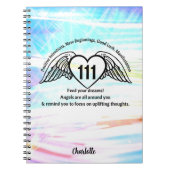 111 Angel Number Dankbarkeit Monogramm Journal Notizblock (Vorderseite)