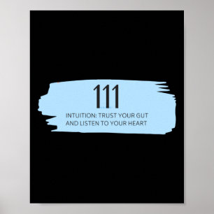 111 Engel Number Blue Poster
