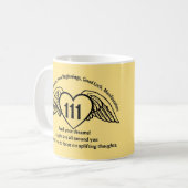 111 Engel-Nummern Zitronengelbe Affirmation Name Kaffeetasse (Vorderseite Links)